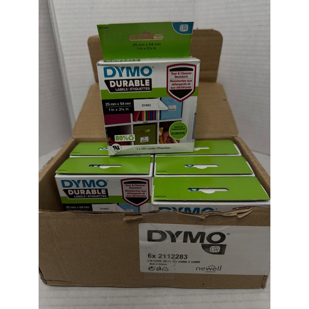 Dymo Durable Labels 2112283 White 1x2-1/8 6pk 960ct Thermal LW Bulk 1976411